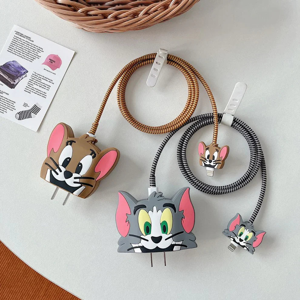 Iphone Charger Case Cover - Tom - 4 Piece Set (With Wire Protector)