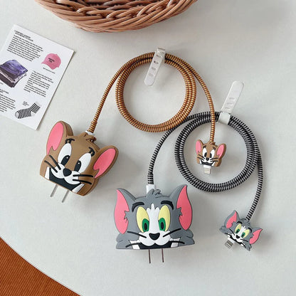 Iphone Charger Case Cover - Tom - 4 Piece Set (With Wire Protector)